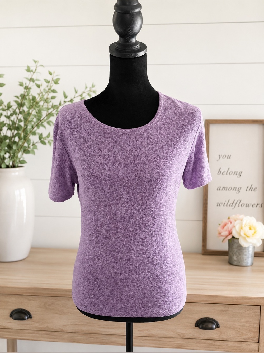 Ninety Petite Dusty Lavender Knit Top Size Medium